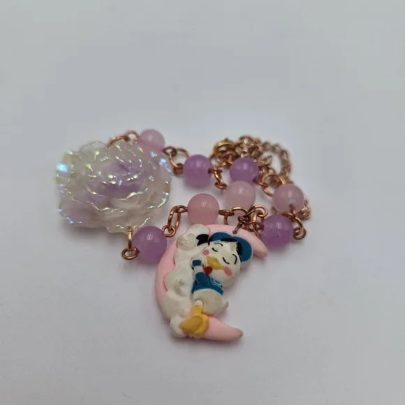 Handmade Cute Pink and Purple car charm with Cartoon Pendant - Picture 3 of 4